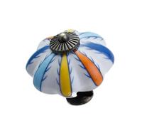 ZYAYNG 8PCS Garden Pumpkin Ceramic Handle Single-hole Hand-painted Cabinet Door Drawer Furniture 40MM Para Armarios(Color 6)