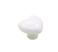 ZYAYNG 8PCS Single Hole Heart Shaped Door Handles No- punching Heart-shaped Ceramic Cabinet Knob Colored Pull Furniture Para Armarios(White)
