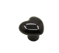ZYAYNG 8PCS Single Hole Heart Shaped Door Handles No- punching Heart-shaped Ceramic Cabinet Knob Colored Pull Furniture Para Armarios(Black)