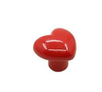 ZYAYNG 8PCS Single Hole Heart Shaped Door Handles No- punching Heart-shaped Ceramic Cabinet Knob Colored Pull Furniture Para Armarios(Red)