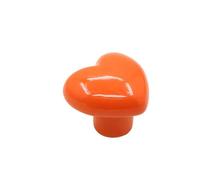 ZYAYNG 8PCS Single Hole Heart Shaped Door Handles No- punching Heart-shaped Ceramic Cabinet Knob Colored Pull Furniture Para Armarios(Orange)