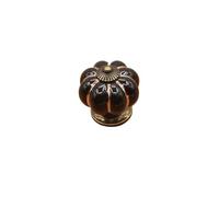 ZYAYNG 8PCS Vintage Ceramic Pumpkin Cabinet Knobs, Kitchen Drawers Dresser Cupboard Pull Handles Door Pulls with Screws Para Armarios(Black)