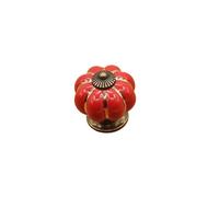 ZYAYNG 8PCS Vintage Ceramic Pumpkin Cabinet Knobs, Kitchen Drawers Dresser Cupboard Pull Handles Door Pulls with Screws Para Armarios(Red)