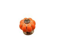 ZYAYNG 8PCS Vintage Ceramic Pumpkin Cabinet Knobs, Kitchen Drawers Dresser Cupboard Pull Handles Door Pulls with Screws Para Armarios(Orange)