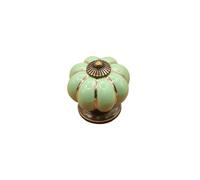 ZYAYNG 8PCS Vintage Ceramic Pumpkin Cabinet Knobs, Kitchen Drawers Dresser Cupboard Pull Handles Door Pulls with Screws Para Armarios(Green)