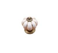 ZYAYNG 8PCS Vintage Ceramic Pumpkin Cabinet Knobs, Kitchen Drawers Dresser Cupboard Pull Handles Door Pulls with Screws Para Armarios(White)