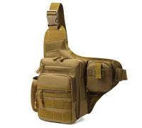 ZYAYNG Bolsa para Equipo De Pesca Bolso de Hombro Impermeable for Pesca, Deportes al Aire Libre, Ciclismo, Bandolera, Mochila Individual, Viaje, Escalada, Bolso de Camping para Equipo De Pesca(Khaki)