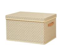 ZYAYNG Caja De Almacenamiento Plegable Caja de almacenamiento plegable lavable, cesta for la colada, contenedores plegables, organizador juguetes con tapa, 5 uds Para Ropa(Beige,42x30x20cm)