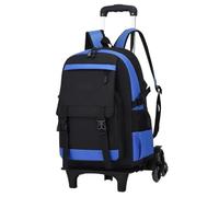 ZYAYNG Mochila Escolar Con Ruedas Mochila con ruedas, bolso grande, mochila, for portátil, escolar for niños Para Viajar(Blue Six wheels)