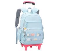 ZYAYNG Mochila Escolar Con Ruedas Mochila con ruedas for niñas, estudiantes de escuela primaria, mochila, mochilas escolares, desmontable, escolar Para Viajar(Blue,Six wheels)