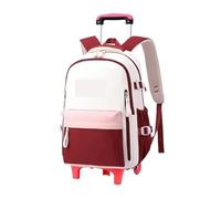 ZYAYNG Mochila Escolar Con Ruedas Mochila con ruedas for niños, mochila for niñas, for, mochilas de viaje for mujeres Para Viajar(Red,Two wheels)