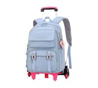 ZYAYNG Mochila Escolar Con Ruedas Mochila escolar con ruedas for adolescentes y niñas, mochila, for estudiantes niños, mochilas escolares, bolsas de viaje Para Viajar(Blue 6 wheels)
