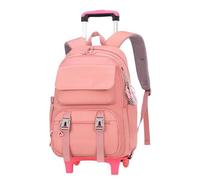 ZYAYNG Mochila Escolar Con Ruedas Mochila escolar con ruedas for adolescentes y niñas, mochila, for estudiantes niños, mochilas escolares, bolsas de viaje Para Viajar(Pink 2 wheels)