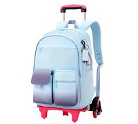 ZYAYNG Mochila Escolar Con Ruedas Mochila escolar con ruedas for estudiantes, mochila for niñas, for niños, maleta de viaje Para Viajar(Blue 6 wheel)