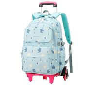 ZYAYNG Mochila Escolar Con Ruedas Mochila escolar con ruedas for niñas adolescentes, mochila, for Para Viajar(6 wheels green)