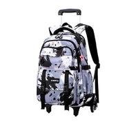 ZYAYNG Mochila Escolar Con Ruedas Mochila escolar con ruedas, mochila for niñas, for estudiantes, maleta for viaje Para Viajar(6 wheels black)