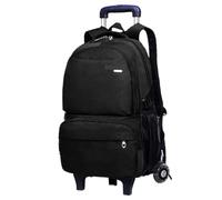 ZYAYNG Mochila Escolar Con Ruedas Mochila for niños, mochila escolar con ruedas, for estudiantes, de viaje for adolescentes Para Viajar(Black,6 wheels)