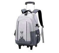 ZYAYNG Mochila Escolar Con Ruedas Mochilas con ruedas for hombre Mochila impermeable for for for adolescentes Para Viajar(Gray,6 Wheels)