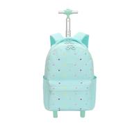 ZYAYNG Mochila Escolar Con Ruedas Mochilas con ruedas for la escuela, mochilas escolares for niñas y niños, ajustables de gran capacidad, equipaje for secundaria Para Viajar(Green)
