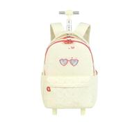 ZYAYNG Mochila Escolar Con Ruedas Mochilas con ruedas for niñas Mochila escolar for for niños escolares Para Viajar(Beige)