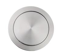 ZYAYNG Round Stainless Steel Flap Flush Recessed Built-in Balance Swing Lid Cover Trash Bin Garbage Can Kitchen Counter Top Para Cocina(Silver 20.5CM)