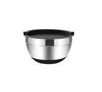 ZYAYNG TazóN De Acero Inoxidable Para Mezclar 1/6PCS Silicone Bottom Thickened with Lid Cooking Basin Stainless Steel Egg Beating Salad Mixing Kitchen Baking Para Mezclar Y Servir(28 cm)