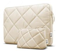 ZYB 13-13,5 Pulgadas Puffy Funda Portátil Ordenador para MacBook Air 13 M3 M2 M1 2024-2010, MacBook Pro 13 2023-2012 M1 M2, MacBook Pro 14 2023-2021 M3 A2918/A2992 M2 A2779 M1 A2443 - Beige