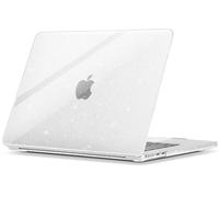 ZYB Funda para MacBook Air 15 Pulgadas M4 M3 M2 2025 2024 2023 A3241 A3114 A2941, Ultrafina Carcasa Protectora Dura de Plástico, Glitter Transparente