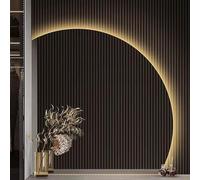 ZYBOWAYL 100cm Espejo de Pared Retroiluminado Sin Marco Semicircular 90cm Espejo de Maquillaje Antivaho Inteligente, 3 Color Regulable, Brillo Ajustable(Left Under Cut,70cm/28)