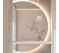 ZYBOWAYL 120cm LED Espejos Retroiluminado Antivaho 110cm Espejo de Baño con Luces Sin Marco Espejo de Pared 3 Colores Ajustables Interruptor Táctil(Left Cut,130x90cm/51x35in)