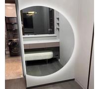 ZYBOWAYL 130x90cm Irregular Sin Marco Espejo Baño con 3 Luces de Color, 110x70cm Espejos de Tocador Led Antivaho Inteligente, 3000K-6000K Regulable(Left Cut,90x60cm/35x24)