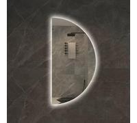 ZYBOWAYL 80cm Espejo de Vanidad Inteligente Decorativos Sin Marco con Iluminación LED, 120cm Espejo Antivaho de Maquillaje sin Marco con Botón Táctil(Left Cut,32x16in)