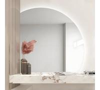 ZYBOWAYL Espejo de Maquillaje LED Retroiluminado 3 Color Sin Marco, Espejo de Baño Inteligente Antivaho con Botón Táctil para Baño Dormitorio Salón(Left Under Cut,70cm/28)