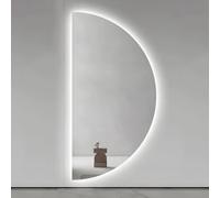 ZYBOWAYL Espejos de Baño LED Inteligente Antivaho Media Luna, 80/100/120cm Espejo de Cuerpo Entero 3 Temperaturas de Color Ajustable con Interruptor Táctil(Left Cut,60x120cm/24x48in)