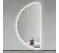 ZYBOWAYL Espejos de Baño LED Inteligente Antivaho Media Luna, 80/100/120cm Espejo de Cuerpo Entero 3 Temperaturas de Color Ajustable con Interruptor Táctil(Right Cut,50x100cm/20x40in)