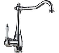 ZYCHSJXA Grifo Mezclador de Cocina de Cobre Cepillado con Doble manija, Grifo de Agua fría y Caliente, Fregadero para Verduras, lavavajillas y Lavabo Giratorio para cocinas.