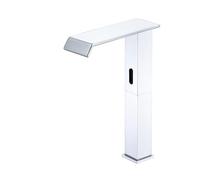 ZYCHSJXA Grifo Mezclador Tipo Cascada para Lavabo, automático, sin Contacto, con Sensor de Agua fría y Caliente para baño, Temperatura no Ajustable, latón, Cromo, Alto.
