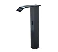 ZYCHSJXA Grifo Mezclador Tipo Cascada para Lavabo, sin Contacto, con Sensor automático de Agua Caliente y fría, Temperatura no Ajustable, Color Negro, tamaño Alto.