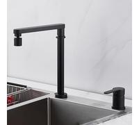 ZYCHSJXA Grifo Plegable para Furgoneta Camper, Color Negro, para Ventana Delantera, Cocina, Grifo Plegable elevable, Ahorra Espacio, grifos mezcladores de 2 Orificios y Doble Modo.
