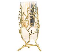 ZYCSKTL Jarron Decorativo Jarron Cristal,Florero De Vidrio Moderno De Lujo Ligero, Decoración De Florero Transparente para Accesorios para El Hogar, Florero De Cobre Puro Hecho A Mano