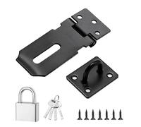 Zydiwo 2 Piezas Candados para Puerta de Acero Inoxidable 12.6cm Cerradura con Tornillo de Montaje Cerrojo Puerta Pestillo para Puerta Gabinete (Negro 3 Pulgadas)
