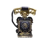 ZYDYRX Hucha para Teléfono Vintage Grande de Resina Retro, Color Negro y Dorado, 15 x 11 x 19,5 cm, Decoración de Escritorio, Banco de Monedas, Estatua, Adorno