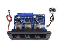 Zyeatary Placa amplificadora de Audio Bluetooth 5.0 2.1 Canales 2X25W + 50W Subwoofer Clase D Kit de Placa amplificadora con CC Hembra + Cable AUX