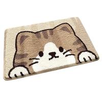 ZYEFGMFRQ Alfombrilla Absorbente for el Suelo del baño, Almohadilla for pie for Puerta de Inodoro, hogar Bonito, 1 ud(Good Cat,40x60cm15.7x23.6in)