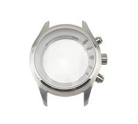 ZYEFGMFRQ Caja de reloj piloto 45 mm, cronógrafo, cristal zafiro macizo acero inoxidable, resistente a 5 ATM, compatible con esfera 37,7, Miyota 0S00