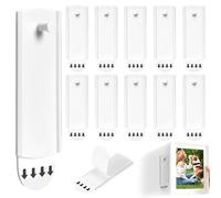 ZYEKIU 10 Piezas Cuelga Cuadros Sin Clavos, Cuelga Facil Autoadhesivo, Colgar Cuadros Sin Agujeros Desmontable, Adhesivo Pared Sin Rastro, para Colgar Fotos Tablones de Anuncios (4,3 × 7,8 cm)