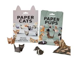 ZYEKIU 100 Piezas Kit de Origami de Gatos de Papel, Origami para Gatos de Origami en 3D, Manualidades de Gatos y Perros para Adultos y Niños Amantes de Los Animales Regalo de Decoración