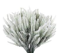 ZYEKIU 12 Piezas Lavanda Artificial, Flores Artificiales Flocado, Lavanda Seca Natural Simulación, Plantas Artificiales Decorativas, para Decoración del Hogar, Jardín Fiesta de Bodas (Blanco)
