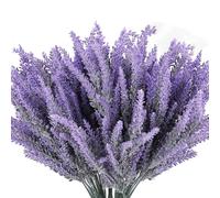 ZYEKIU 12 Piezas Lavanda Artificial, Flores Artificiales Flocado, Lavanda Seca Natural Simulación, Plantas Artificiales Decorativas, para Decoración del Hogar, Jardín Fiesta de Bodas (Púrpura)