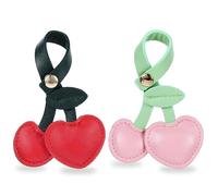 ZYEKIU 2 Piezas Charms para Bolsos Accesorios Mujer Llavero Mujer Llavero cuero Charm Bolso Cerezas Llaveros Women Accessories Cherry Bag Charm para Monederos Bolsos Carteras Mochilas
